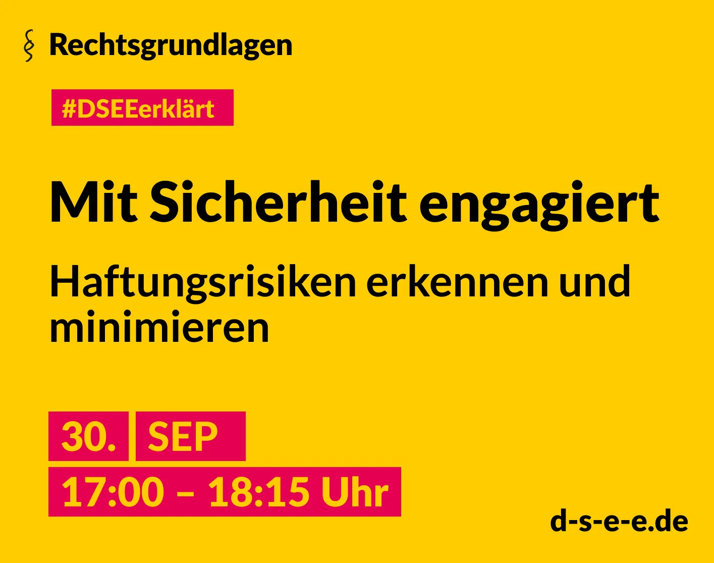 Symbolbild für die Veranstaltung „Mit Sicherheit engagiert- Haftungsrisiken erkennen und minimieren“
