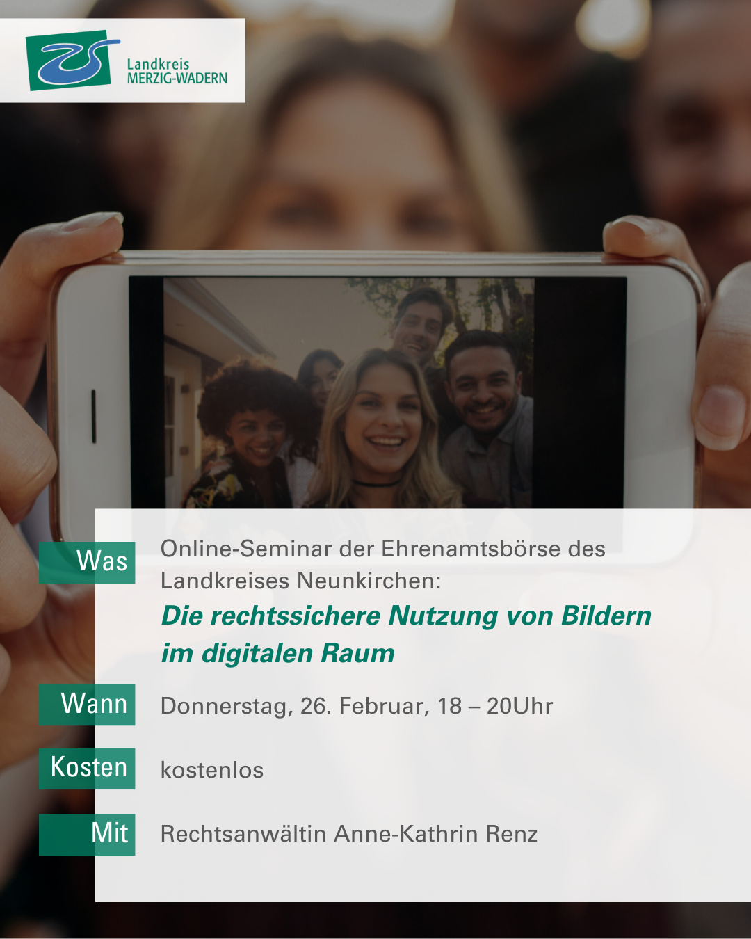 Symbolbild für die Veranstaltung „Die rechtssichere Nutzung von Bildern im digitalen Raum“
