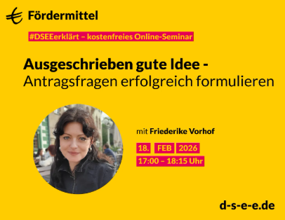 Symbolbild für die Veranstaltung „Fördermittel: Ausgeschrieben gute Idee - Antragsfragen erfolgreich formulieren“