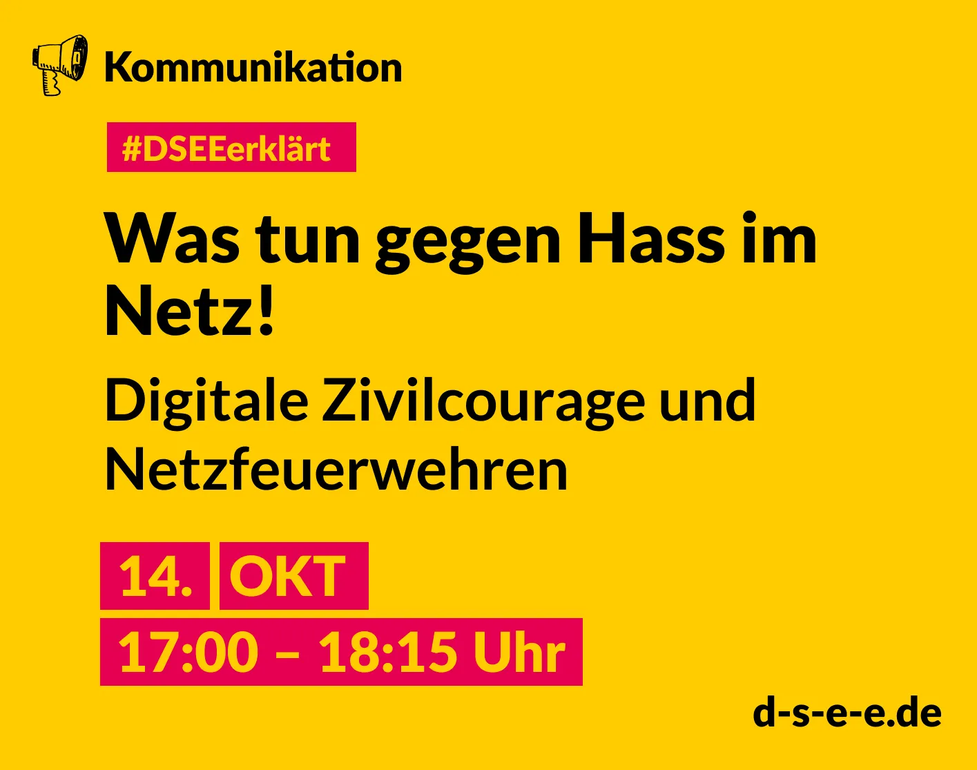 Symbolbild für die Veranstaltung „„Was tun gegen Hass im Netz!“ Digitale Zivilcourage und Netzfeuerwehren“