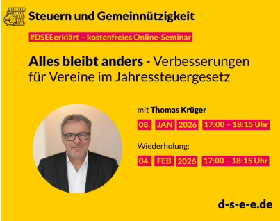 Symbolbild für die Veranstaltung „Steuern und Gemeinnützigkeit: Alles bleibt anders - Verbesserungen für Vereine im Jahressteuergesetz“