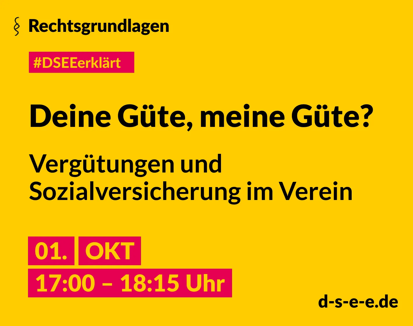Symbolbild für die Veranstaltung „Deine Güte, meine Güte? Vergütungen und Sozialversicherung im Verein“